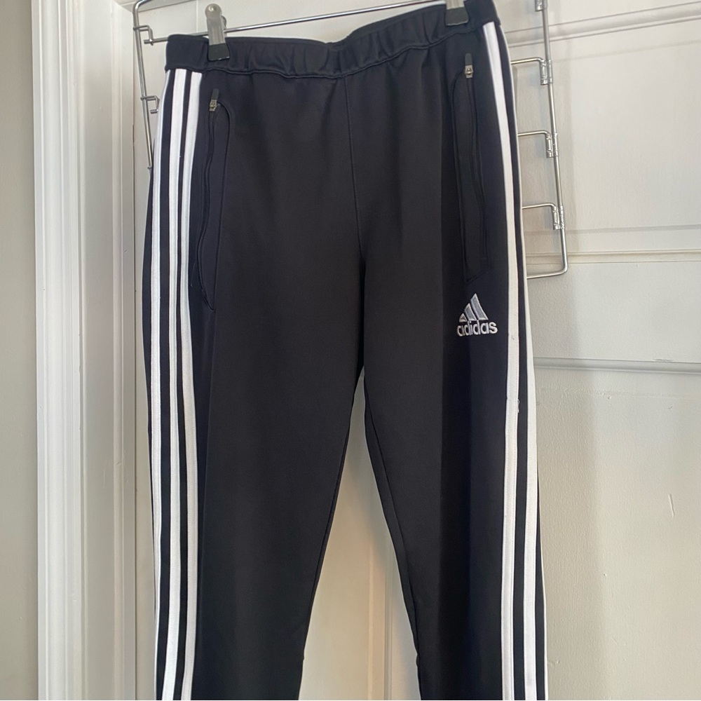 Adidas Tapered Joggers with White Stripes- Men’s Small